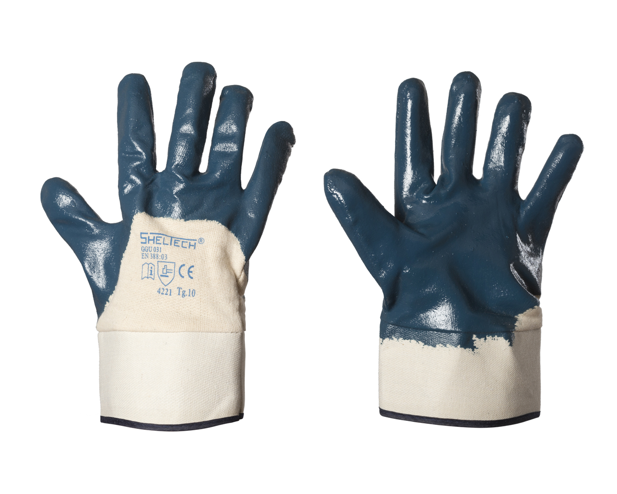 Guanto NBR dorso areato manichetta in tela
